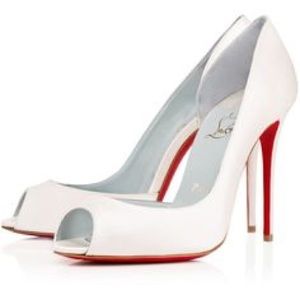 NIB Louboutin Demi You 85 Crepe Satin 39 Off White